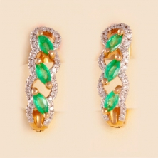 Серьги с изумрудами и бриллиантами
