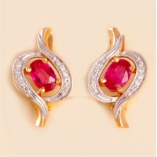 Серьги с рубинами и бриллиантами